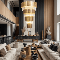 Golden Pisa Crystal Chandelier 70'' 78''H