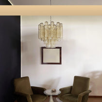 Fantastic Murano Amber Glass Tube Chandelier