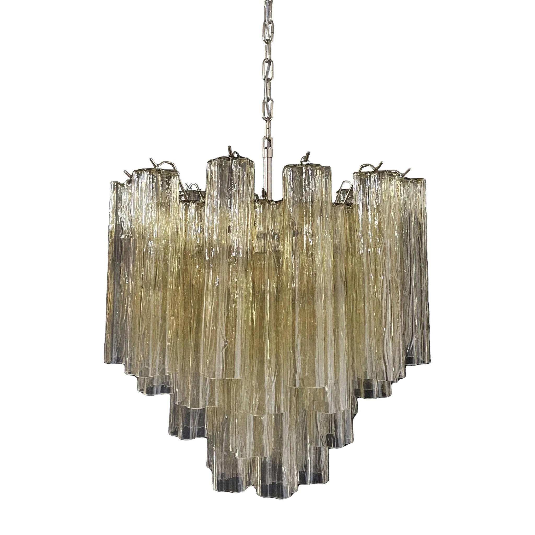 Fantastic Murano Amber Glass Tube Chandelier