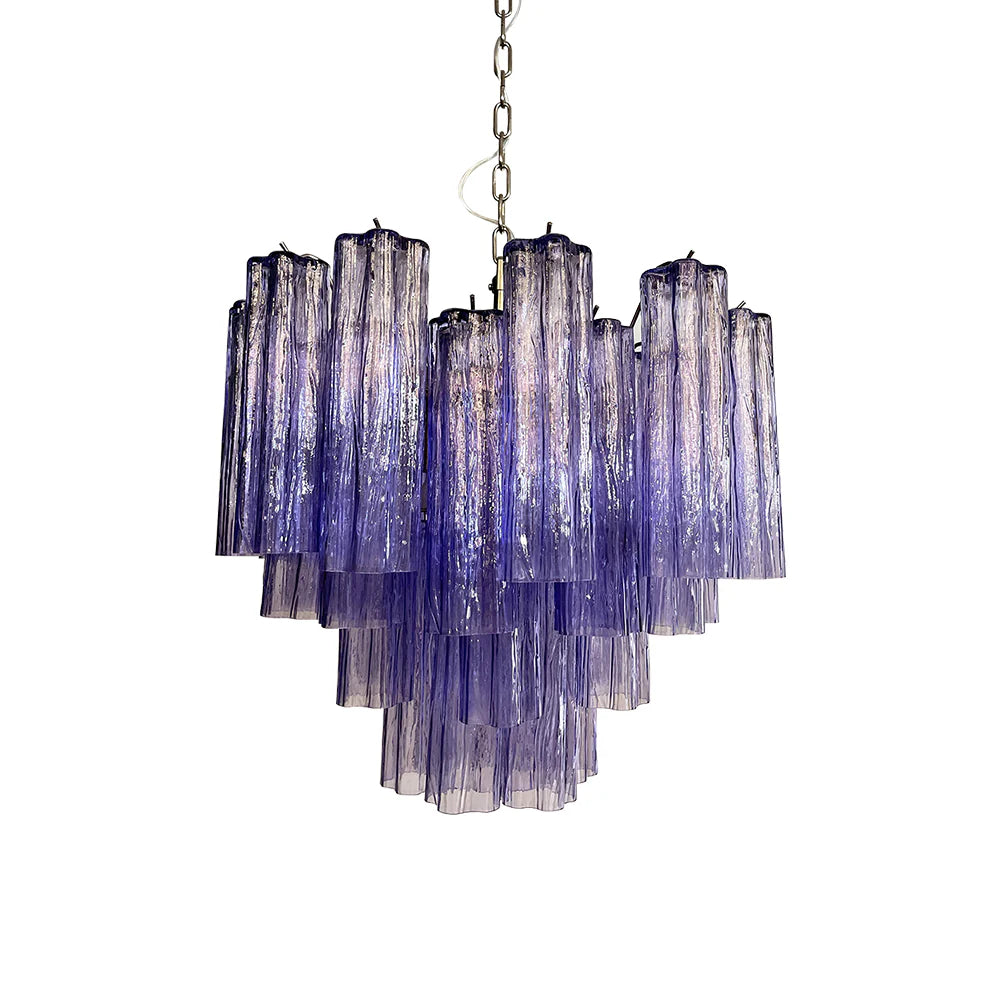 Fantastic Murano Amethyst Glass Tube Chandelier