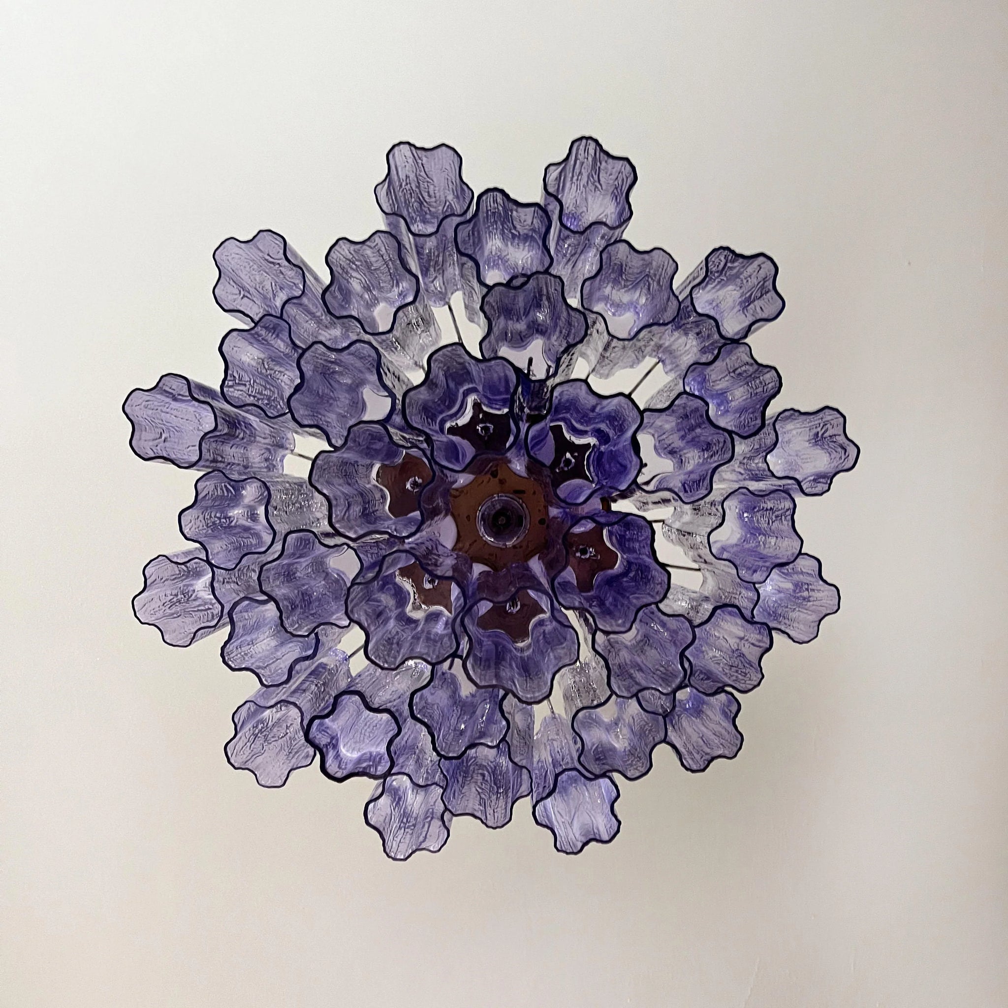 Fantastic Murano Amethyst Glass Tube Chandelier