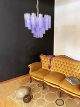 Fantastic Murano Amethyst Glass Tube Chandelier