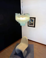 Fantastic Murano Blue Glass Tube Chandelier