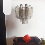 Fantastic Murano Smoked Glass Tube Chandelier