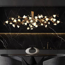 Flower Bloom Branch Brass Chandelier