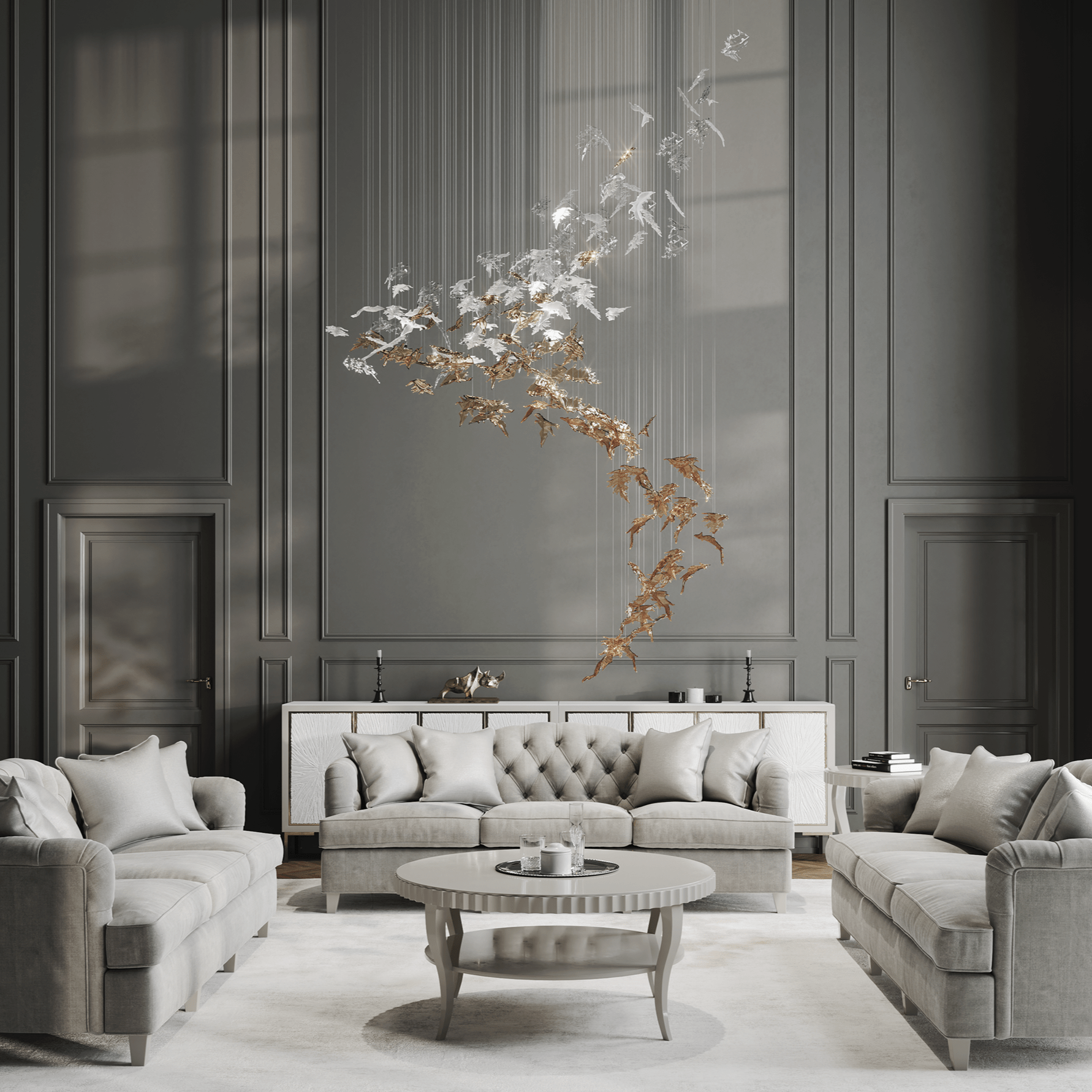 Organic Leaf Chandelier Secondary image