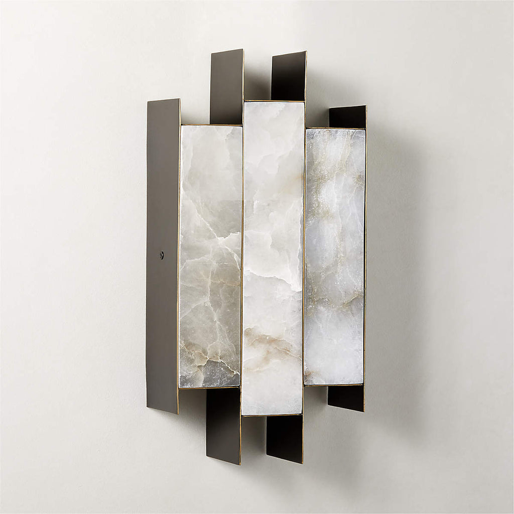 Folded Alabaster Panel Sconce