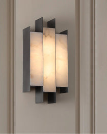 Folded Alabaster Panel Sconce