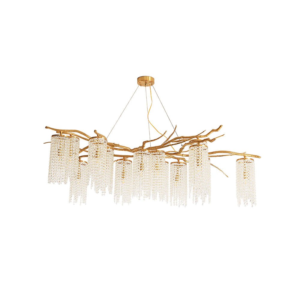 Branch and Leaf Motif Metallic Chandelier - CasaraHouse