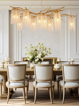 Branch and Leaf Motif Metallic Chandelier - CasaraHouse