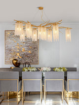 Branch and Leaf Motif Metallic Chandelier - CasaraHouse