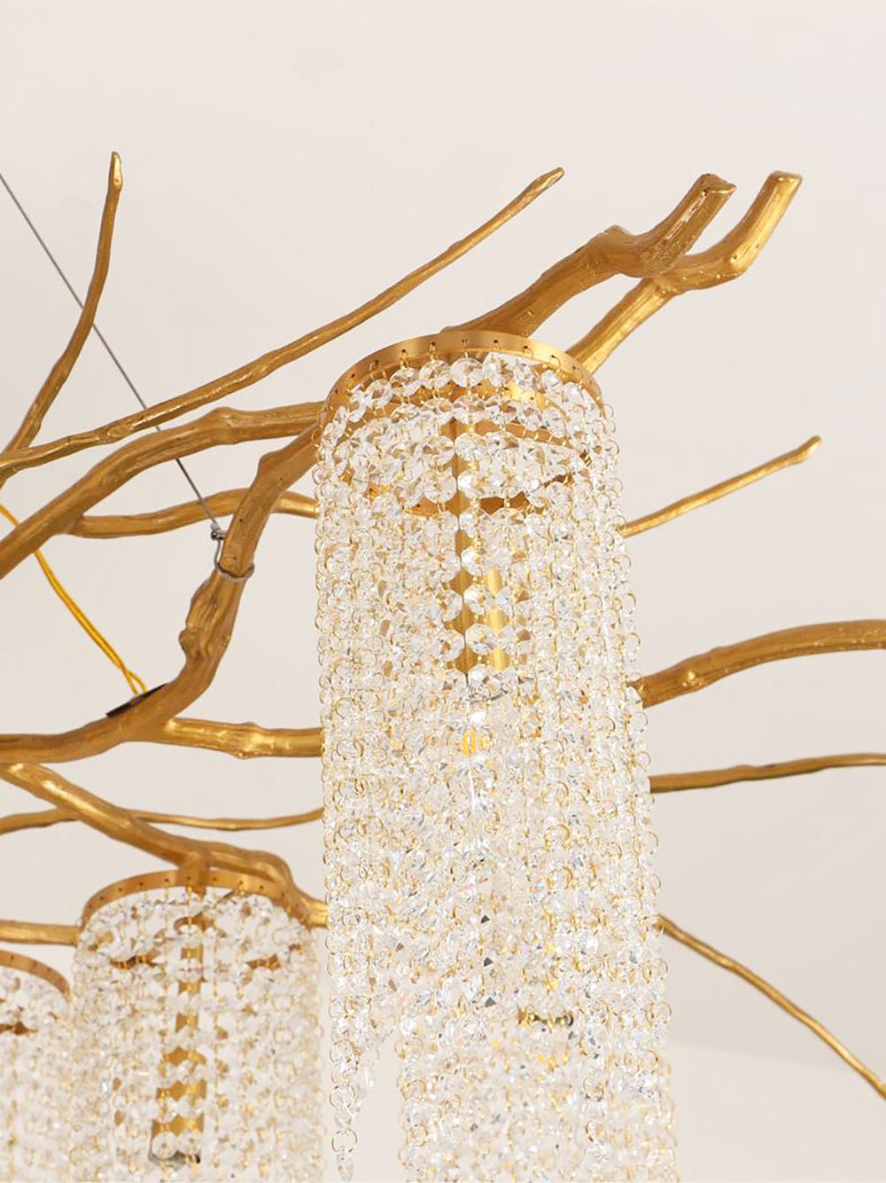 Branch and Leaf Motif Metallic Chandelier - CasaraHouse