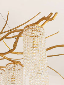 Branch and Leaf Motif Metallic Chandelier - CasaraHouse