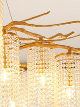 Branch and Leaf Motif Metallic Chandelier - CasaraHouse