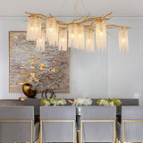 Branch and Leaf Motif Metallic Chandelier - CasaraHouse