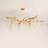 Branch and Leaf Motif Metallic Chandelier - CasaraHouse
