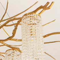 Branch and Leaf Motif Metallic Chandelier - CasaraHouse