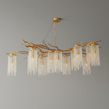 Branch and Leaf Motif Metallic Chandelier - CasaraHouse