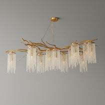 Branch and Leaf Motif Metallic Chandelier - CasaraHouse