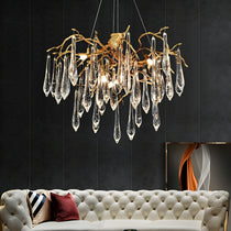 Raindrop Crystal Branches Chandelier French Style For Dining Living Room