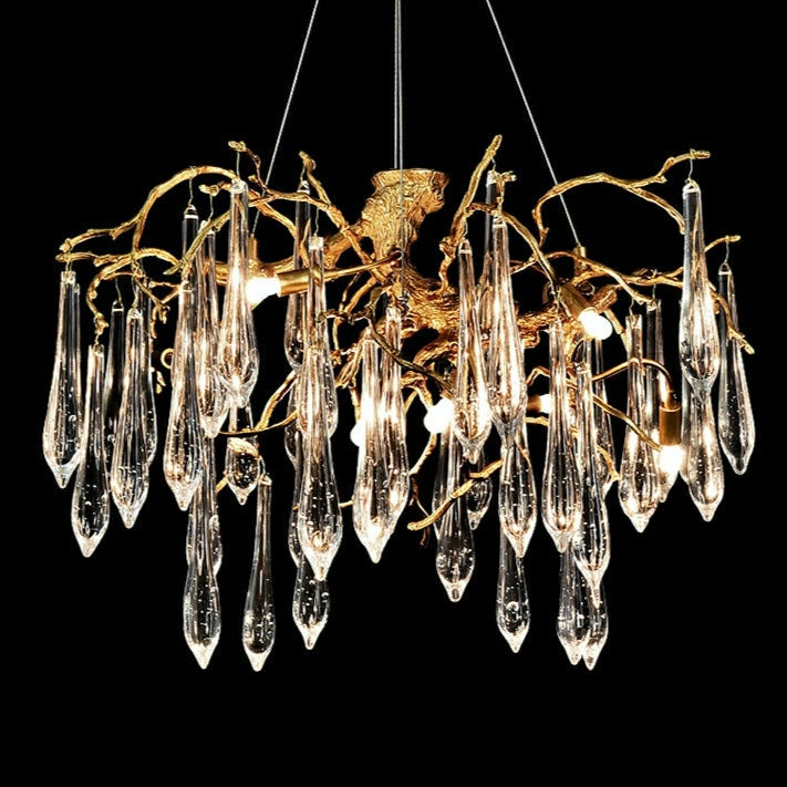 Raindrop Crystal Branches Chandelier French Style For Dining Living Room