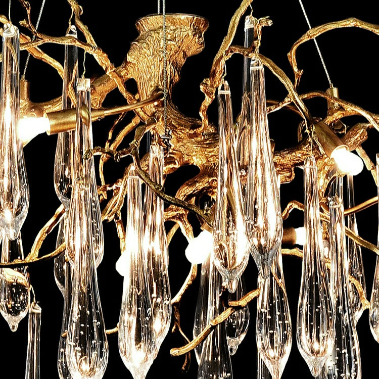 Raindrop Crystal Branches Chandelier French Style For Dining Living Room