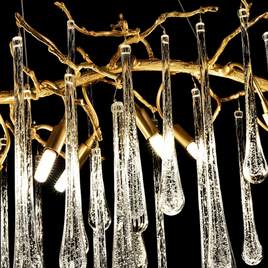 Raindrop Crystal Branches Chandelier French Style For Dining Living Room