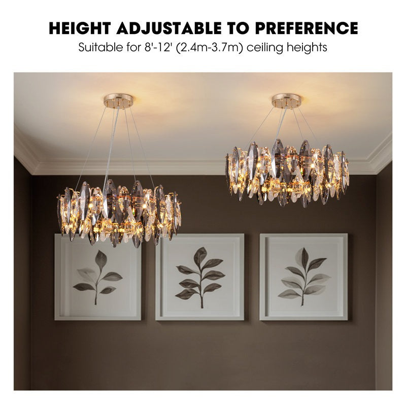 Incandescencia 23 1/4"W Brass and Crystal 8-Light Chandelier