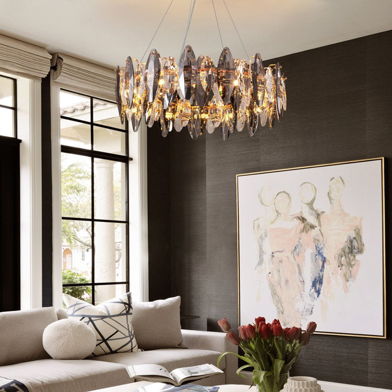 Incandescencia 23 1/4"W Brass and Crystal 8-Light Chandelier