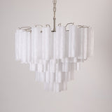 Elegant Frosted Murano Cascade Chandelier