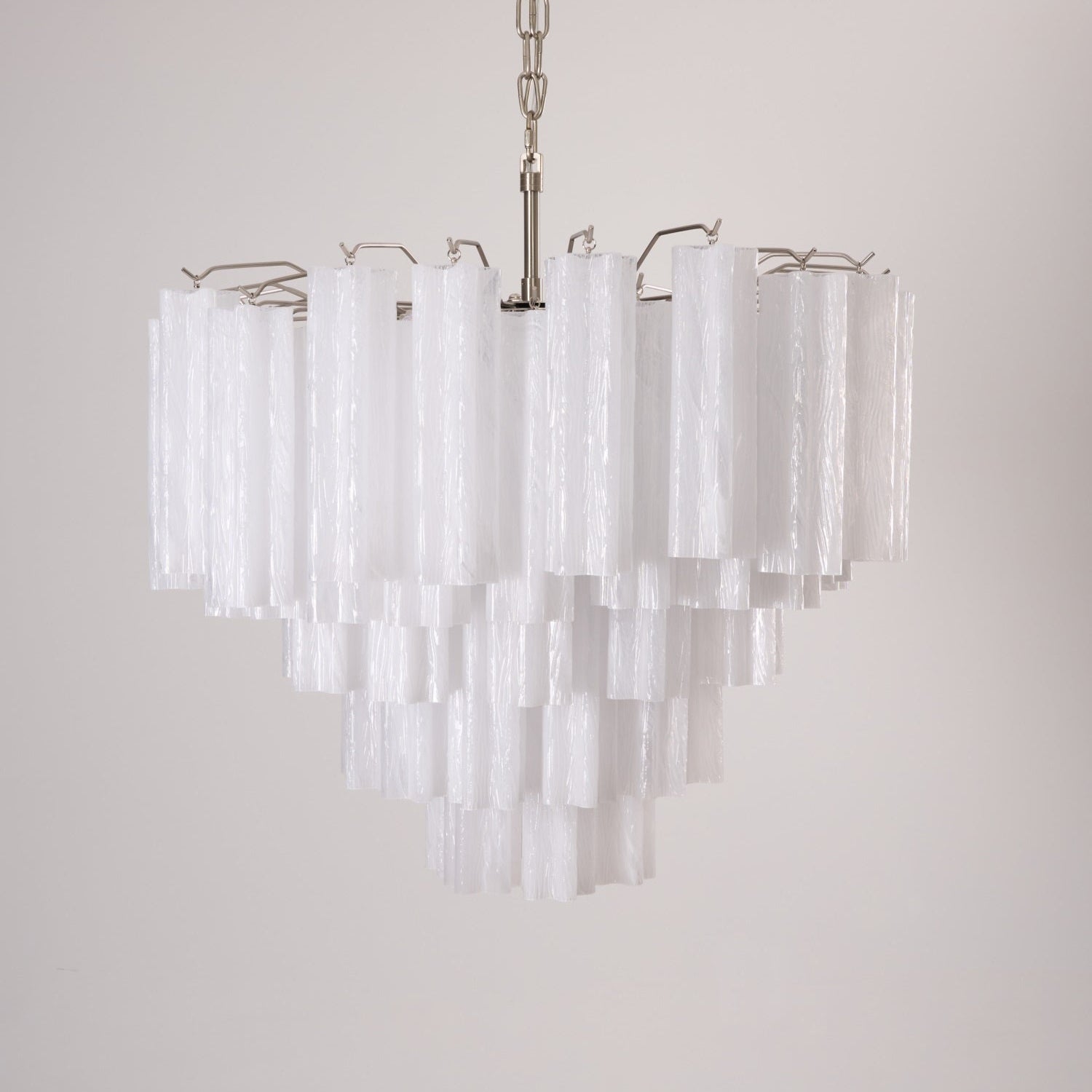 Elegant Frosted Murano Cascade Chandelier
