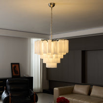 Contemporary Frosted Murano Cascade Chandelier - CasaraHouse