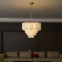 Frosted Murano Glass Cascade Chandelier