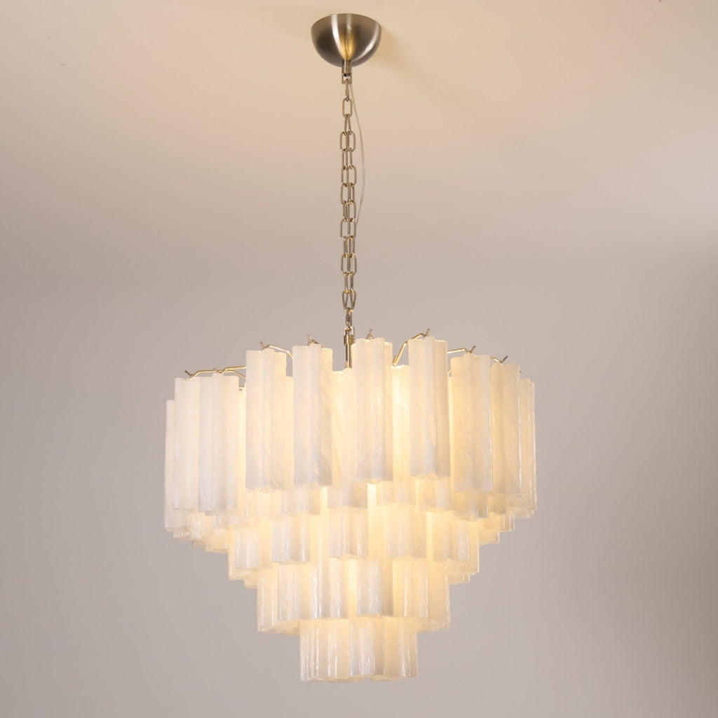 Frosted Murano Glass Cascade Chandelier