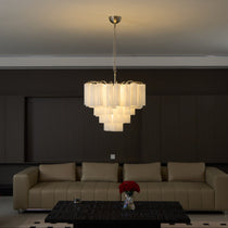 Frosted Murano Glass Cascade Chandelier