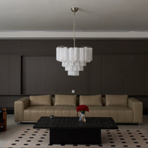 Frosted Murano Glass Cascade Chandelier