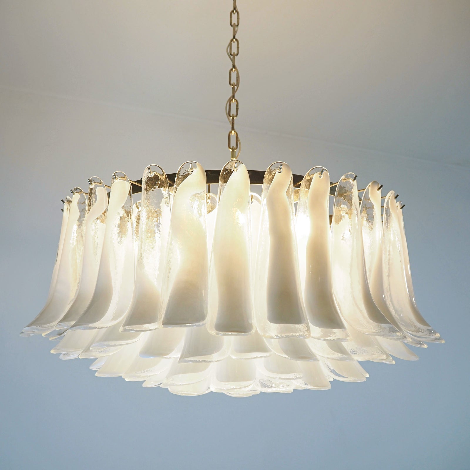 Petals White Murano Glass Chandelier