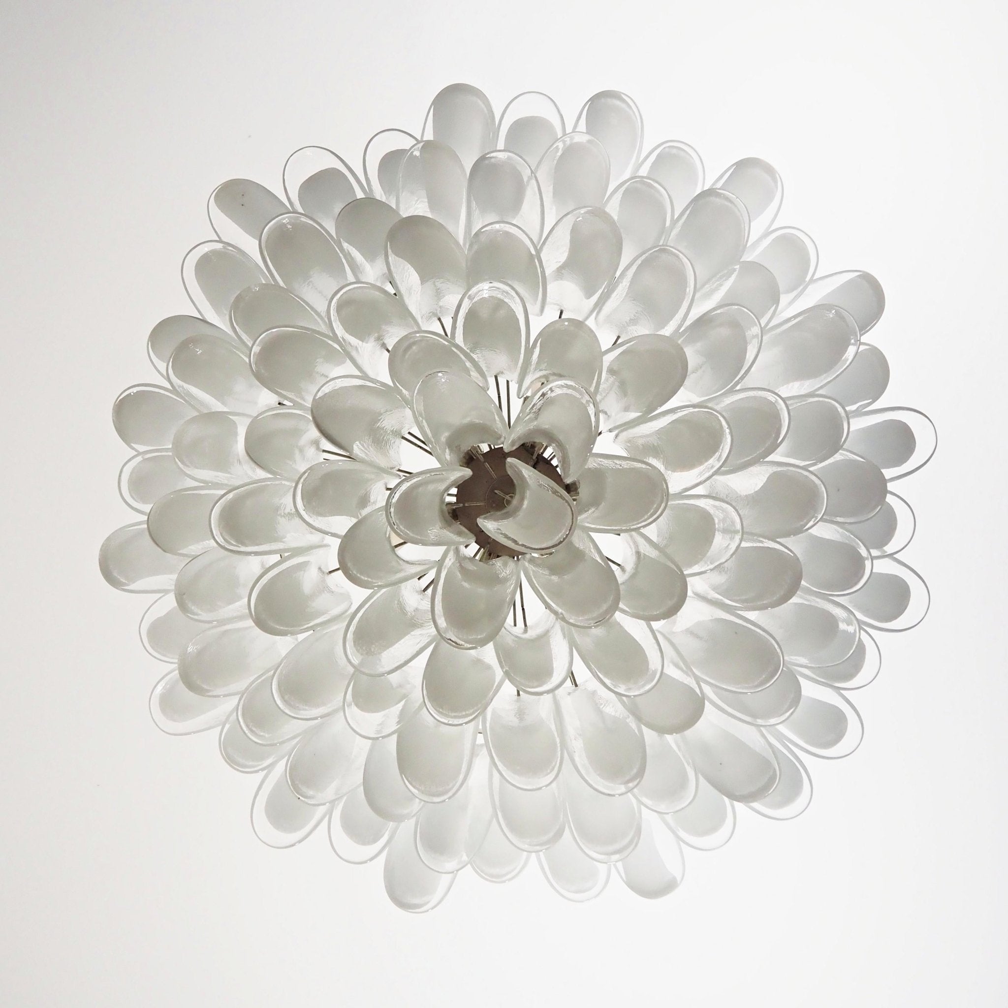 Petals White Murano Glass Chandelier