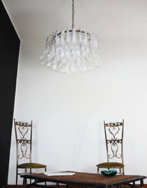 Petals White Murano Glass Chandelier