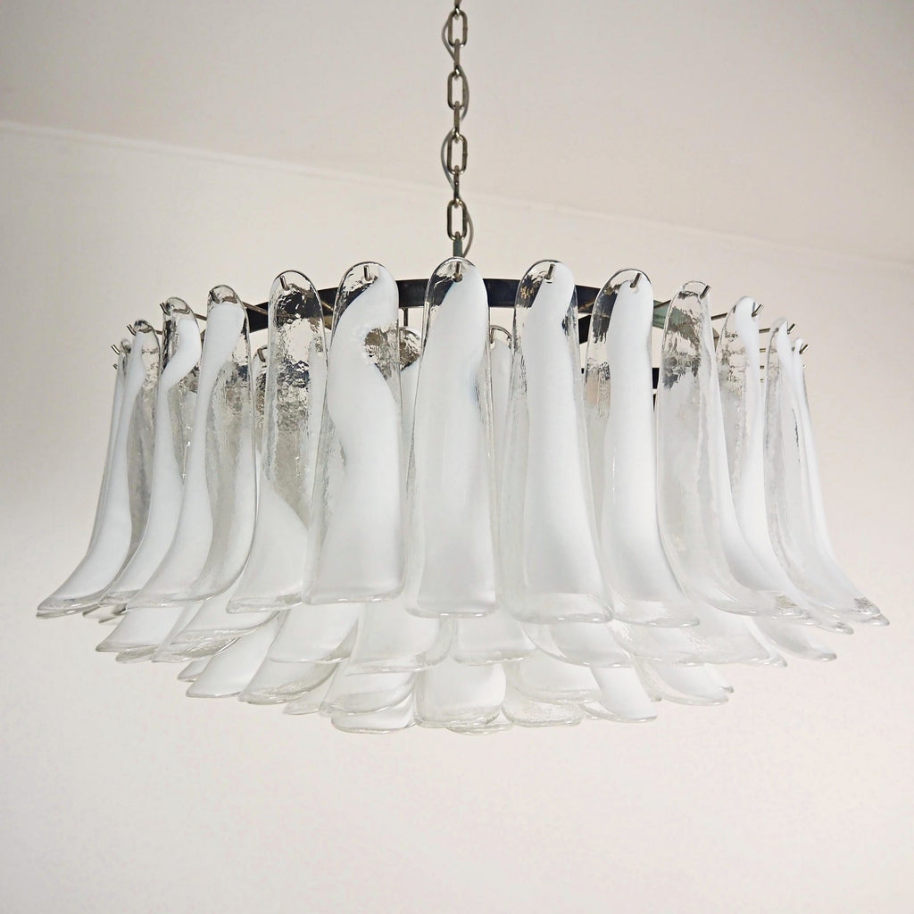Petals White Murano Glass Chandelier