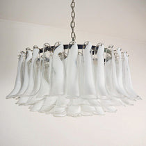 Petals White Murano Glass Chandelier