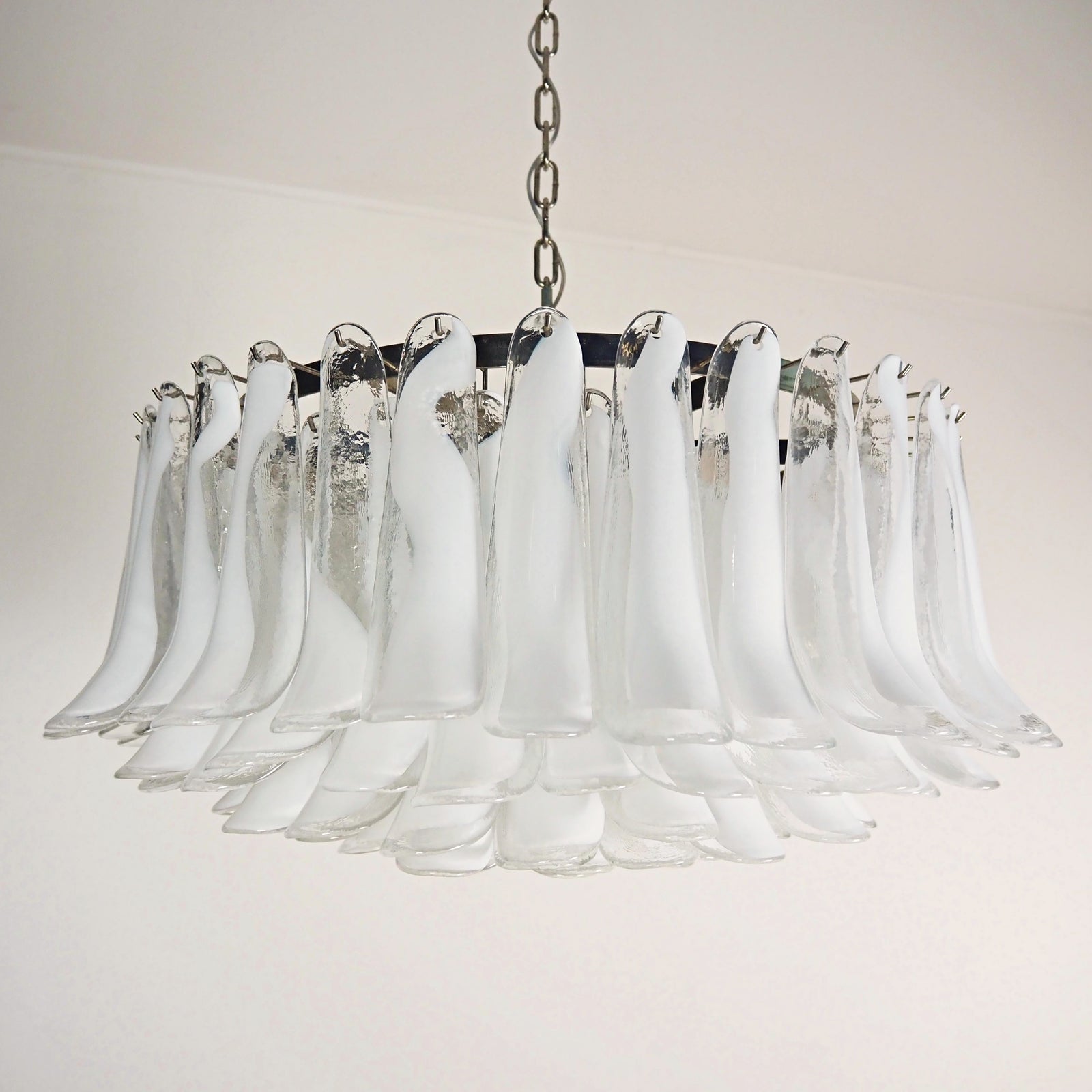 Petals White Murano Glass Chandelier