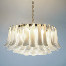 Petals White Murano Glass Chandelier