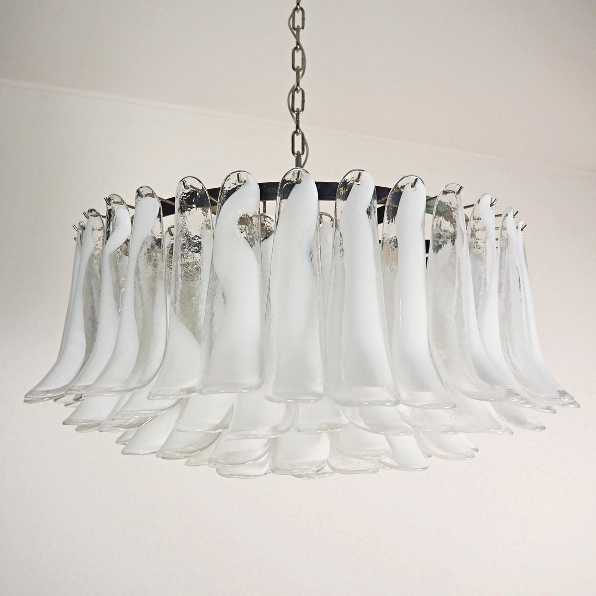 Petals White Murano Glass Chandelier