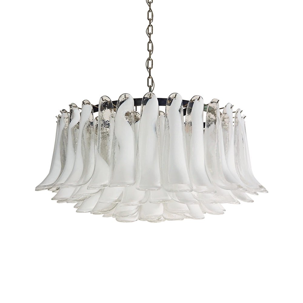 Petals White Murano Glass Chandelier