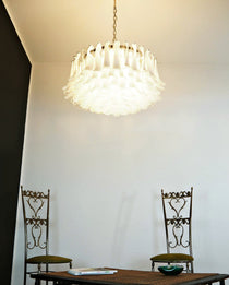 Petals White Murano Glass Chandelier