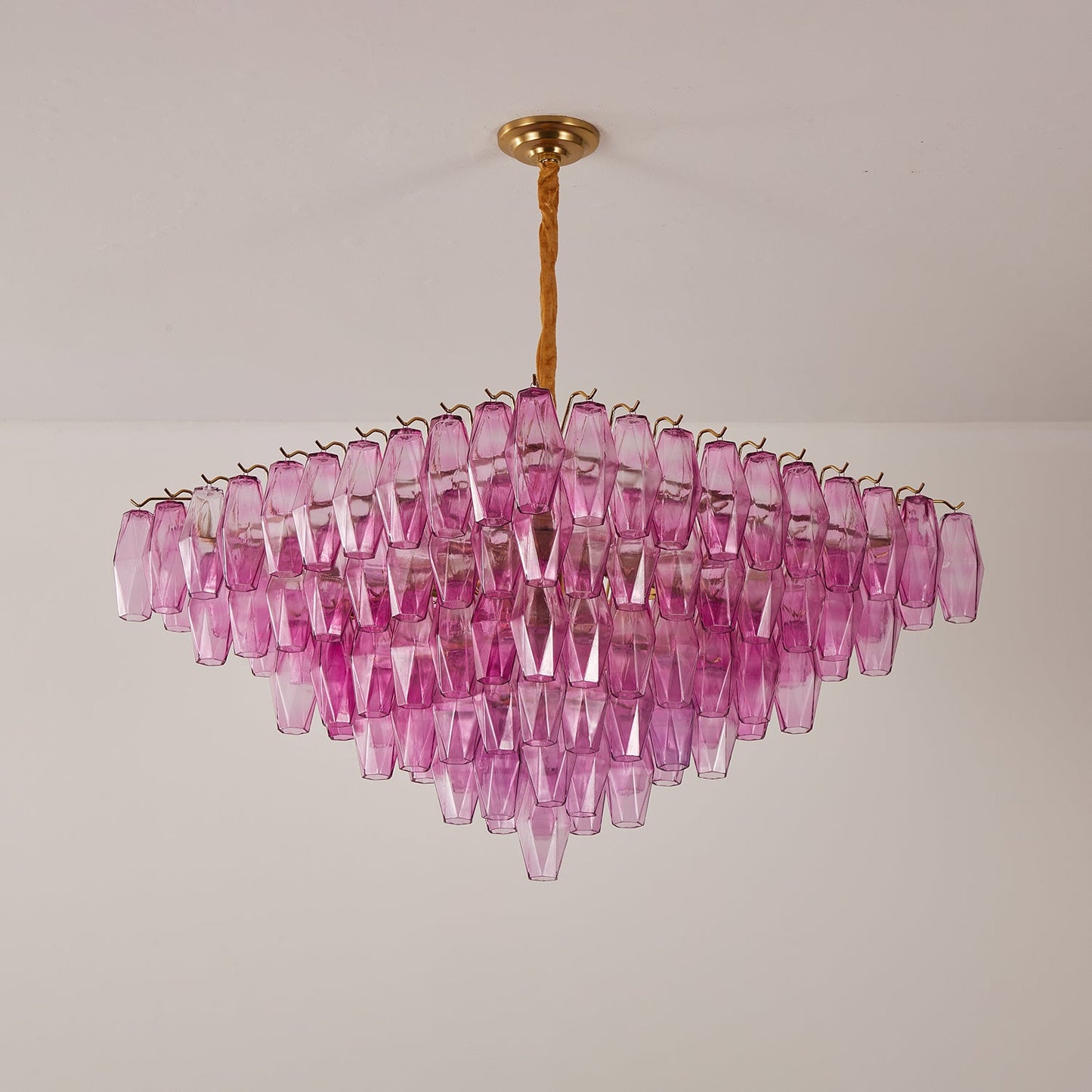 Exquisite Fuchsia Prism Empire Chandelier - CasaraHouse