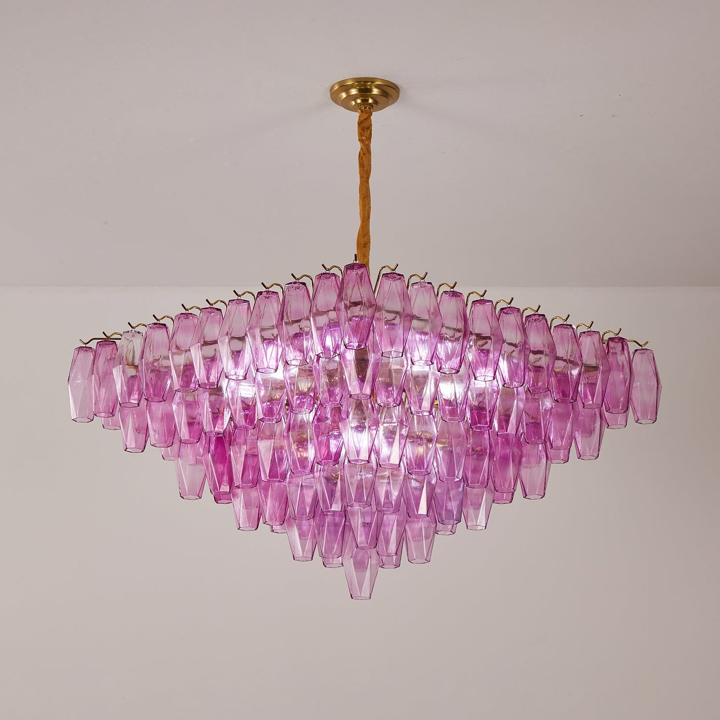 Exquisite Fuchsia Prism Empire Chandelier - CasaraHouse