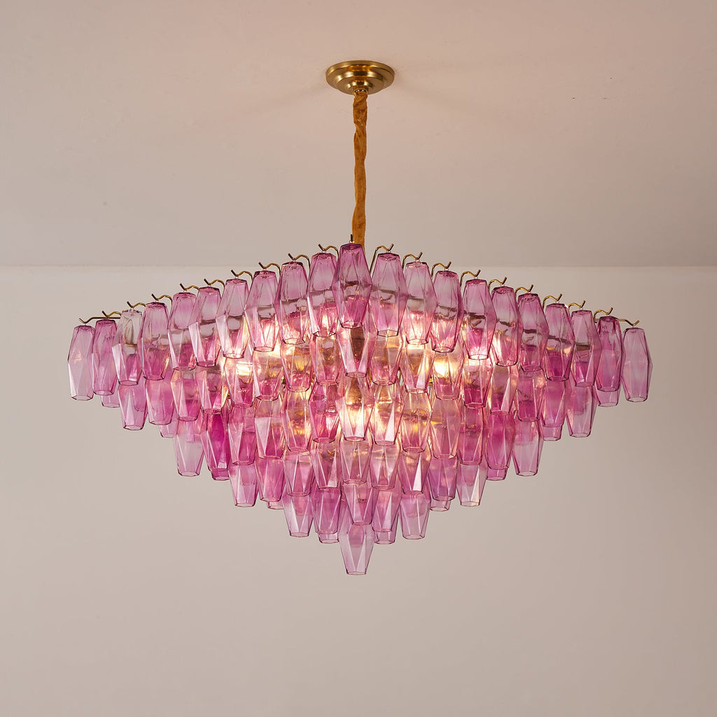 Exquisite Fuchsia Prism Empire Chandelier - CasaraHouse