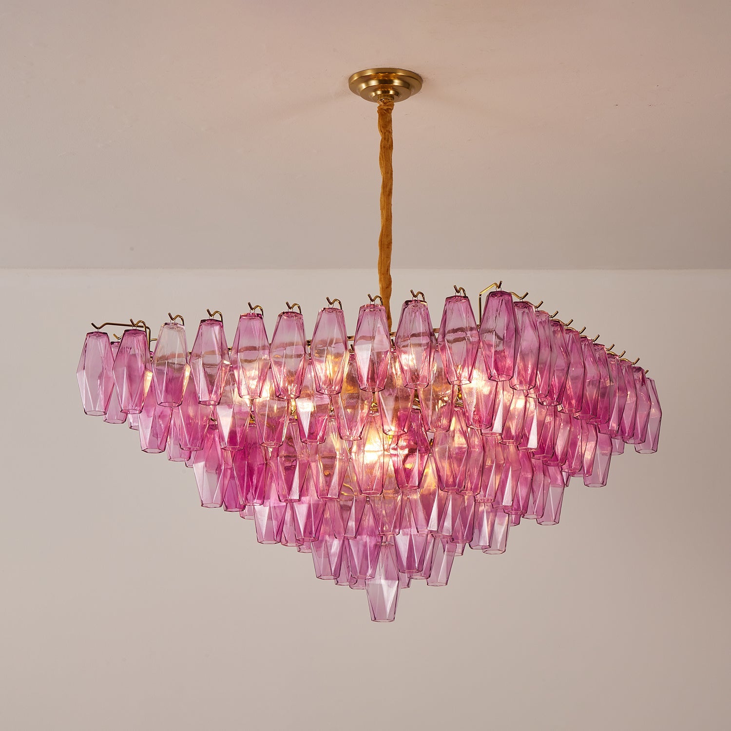 Exquisite Fuchsia Prism Empire Chandelier - CasaraHouse